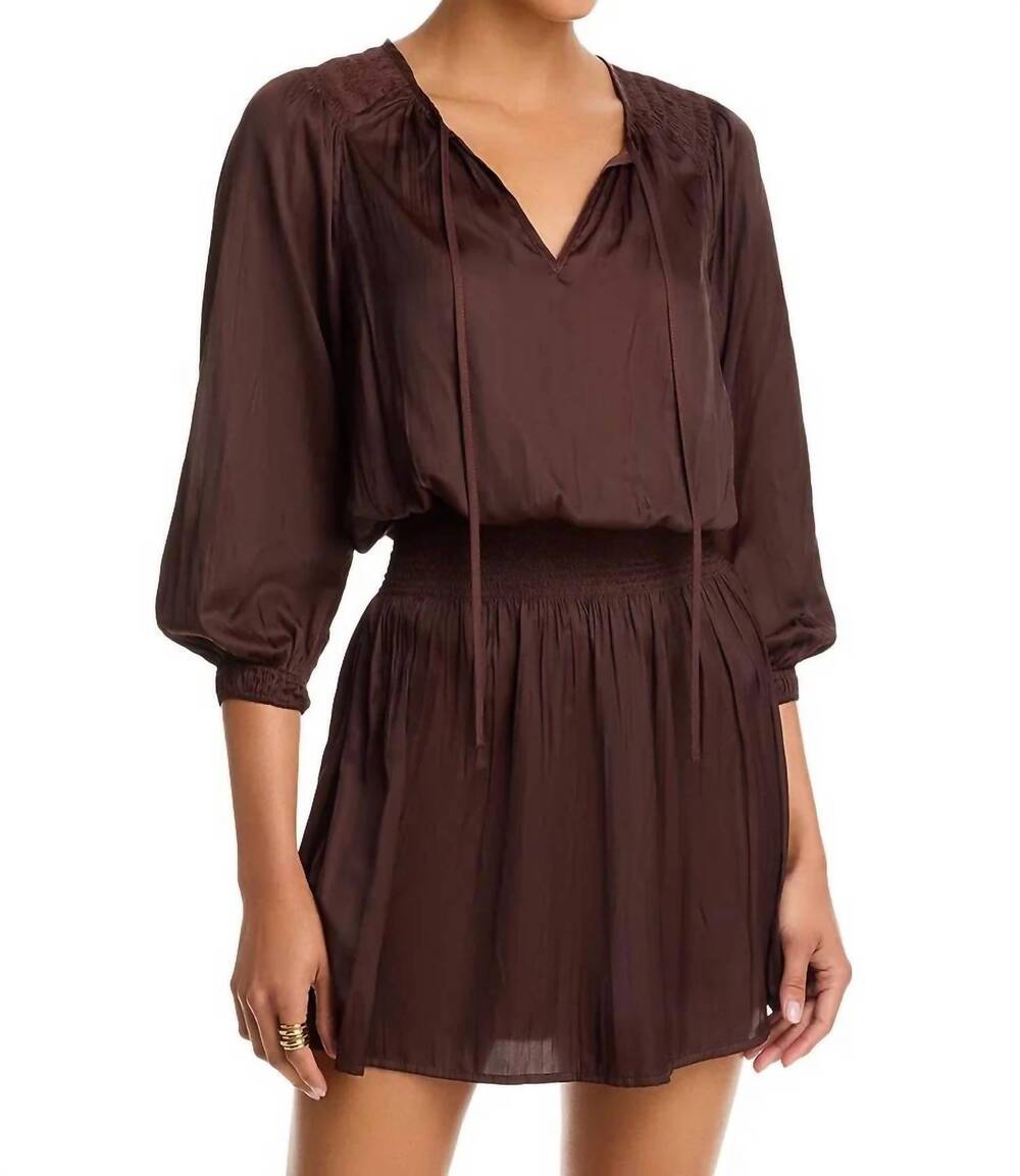 NEW RAILS kari mini dress in espresso